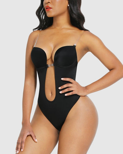 Plunge Bra Thong Body Suit