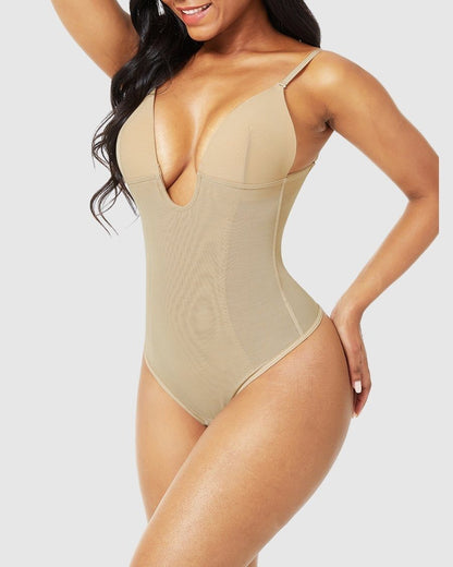 Plunge Shaper Thong Body Suit