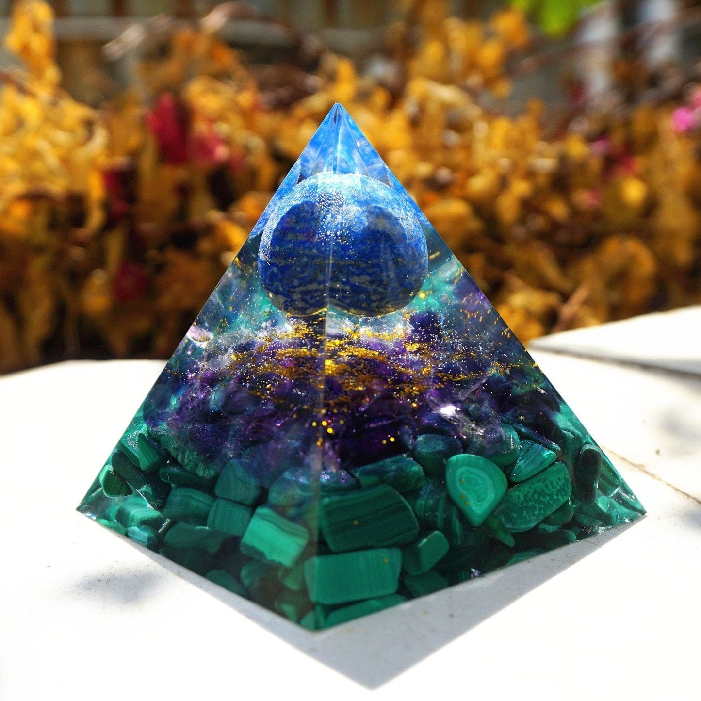 Lapis Lazuli Amethyst Malachite Pyramid