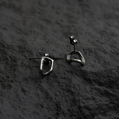 ABSTRACT HOOP STUD EARRING