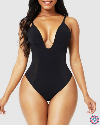 Plunge Shaper Thong Body Suit