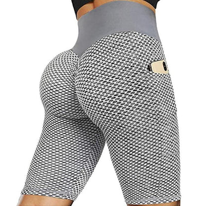 Sexy Women's Sports High Waist Shorts Pockets Leggings Push Up Gym Jogging Running Shorts