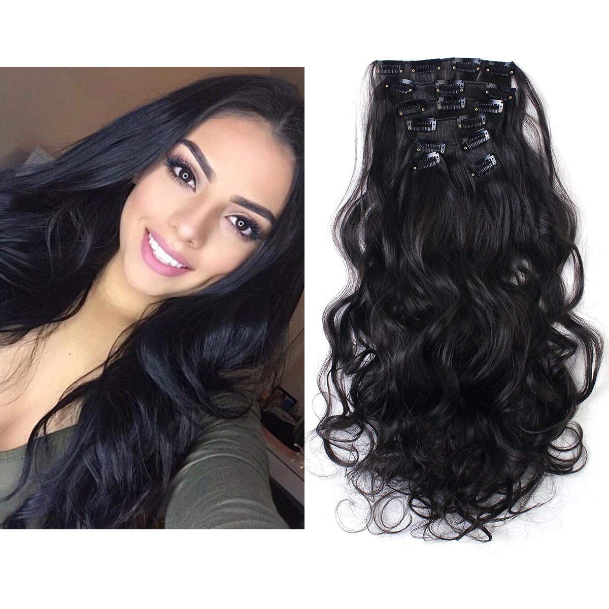 Clip in Hair Extensions 7 Piece 20" Inch